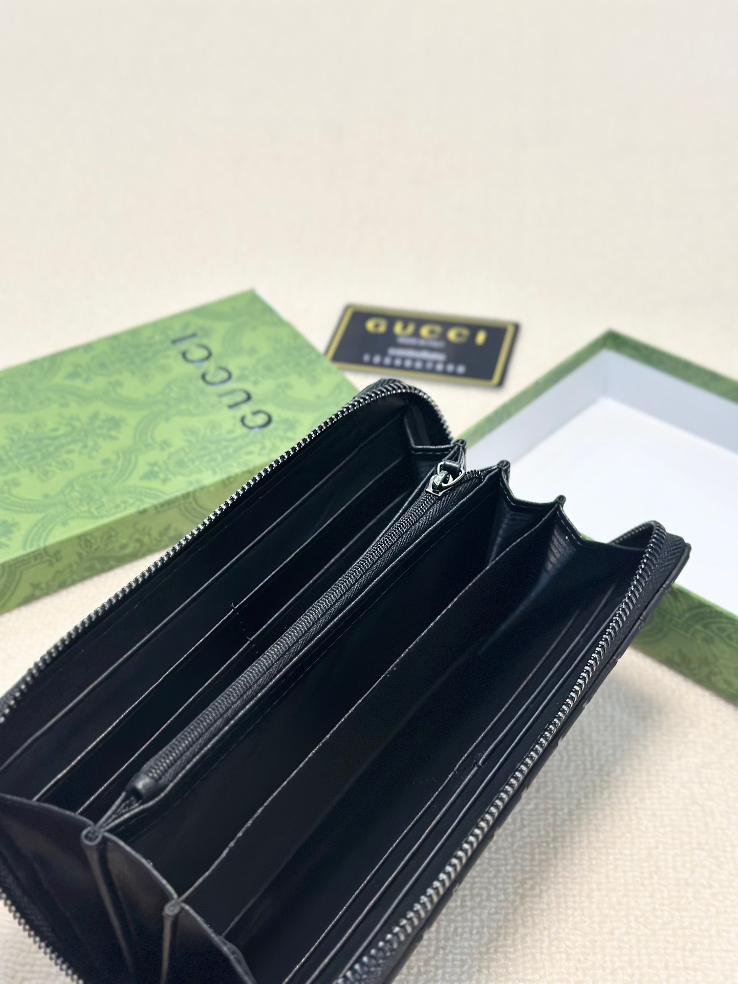 GUCCI グッチ コインケース ロングウォレット 黒 本革仕様 20x10cm - 画像 9