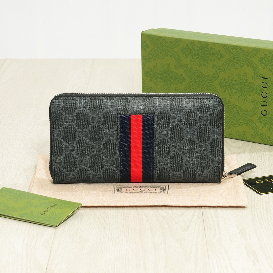 GUCCI グッチ ロングジップ アウトレット ブラック/ネイビー - 画像 2