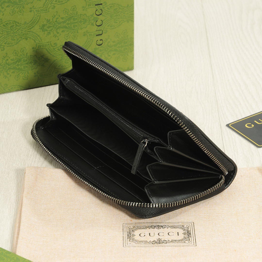 GUCCI グッチ グッチ長財布 メンズ ブラック 本革 20x10cm - 画像 8