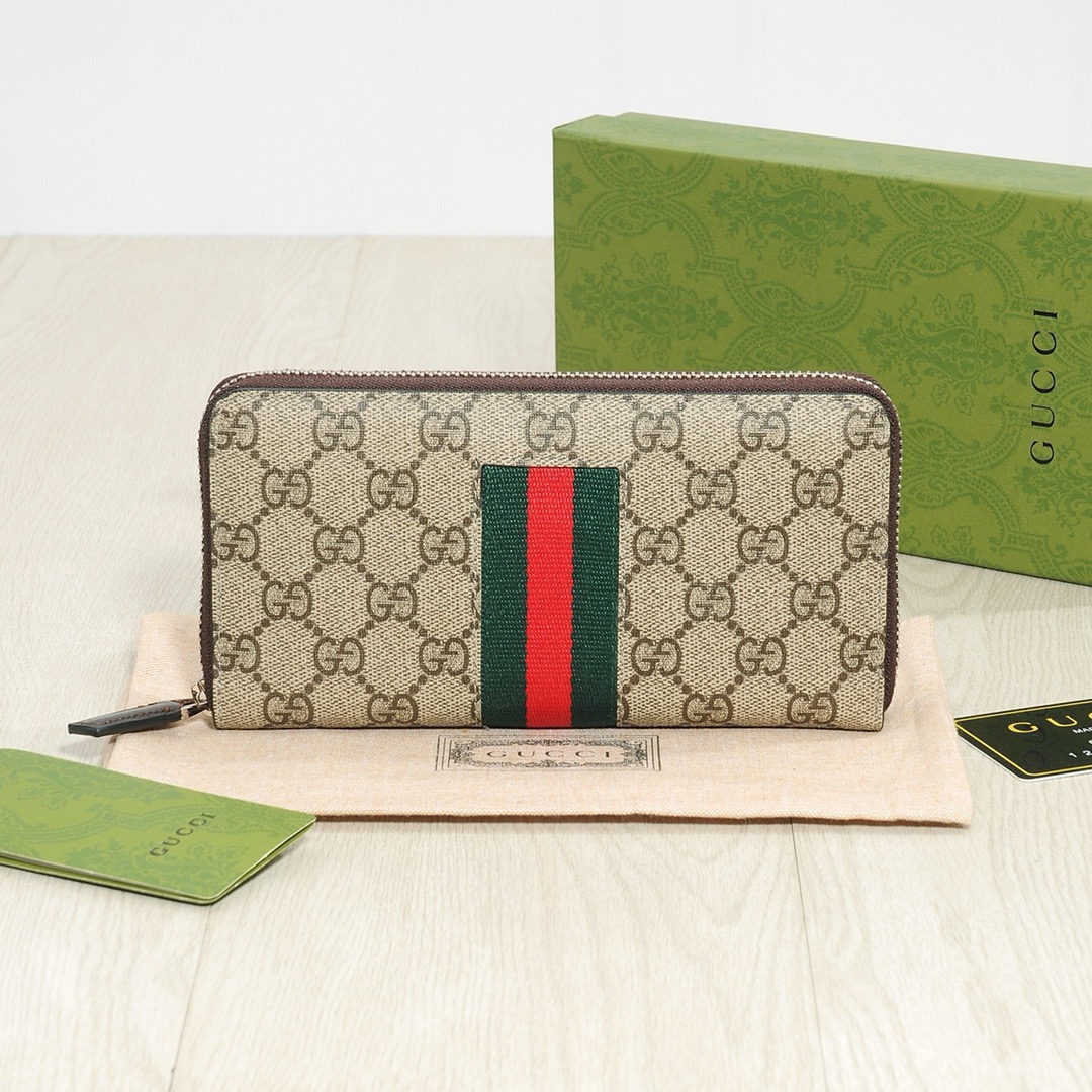 GUCCI グッチ グッコレクション 長財布 ロングジップウォレット ブラック ブラウン 21x11cm - 画像 1