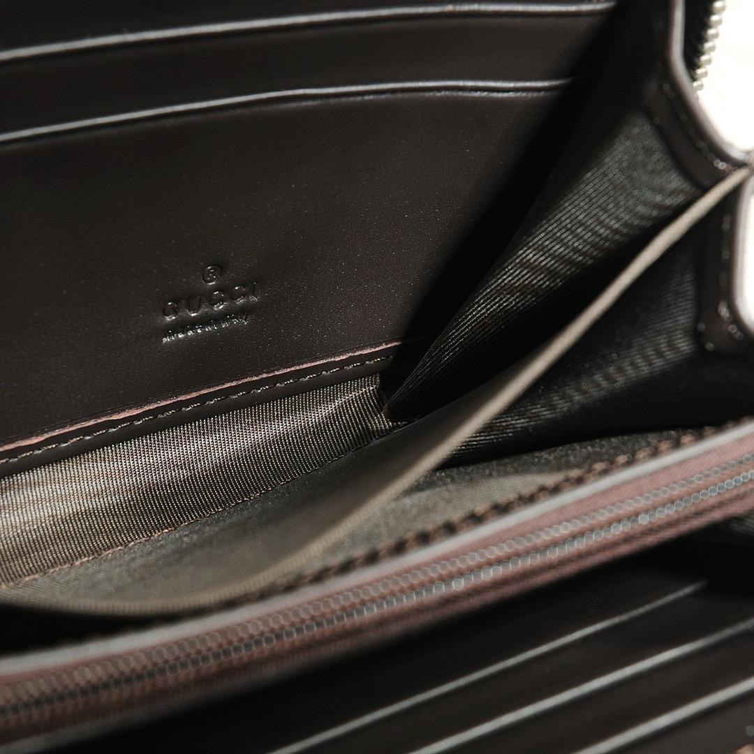 GUCCI グッチ グッコレクション 長財布 ロングジップウォレット ブラック ブラウン 21x11cm - 画像 9