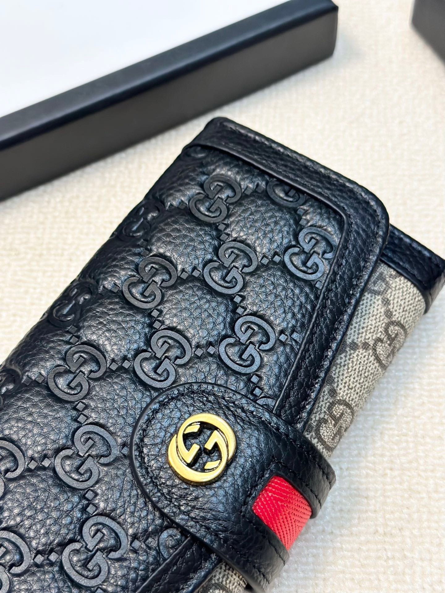 GUCCI グッチ 折り財布 2つ折り レザー 黒 - 画像 5