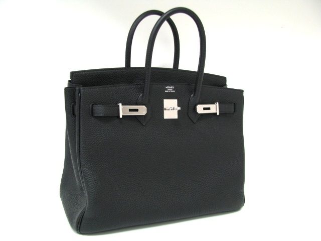 国内発送エルメスコピー バーキン35トゴ/ブラック 金具 シルバー 2106500166616