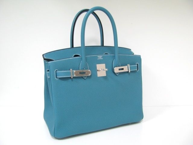 エルメスコピー代引き バーキン30トゴ/ブルージーン 金具 シルバー hms195