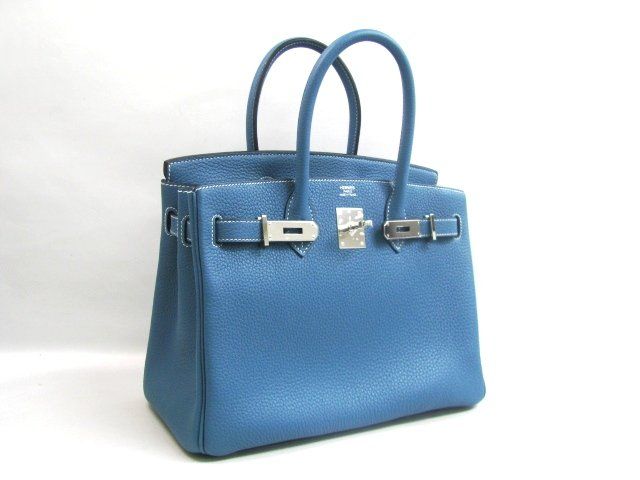 おすすめエルメススーパーコピー後払い バーキン30トリヨンクレマンス/ブルージーン 金具 シルバー hms148