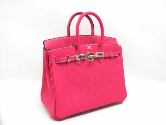 エルメス バーキン25 ヴォーエプソン/ローズティリアン 金具 シルバー hms011