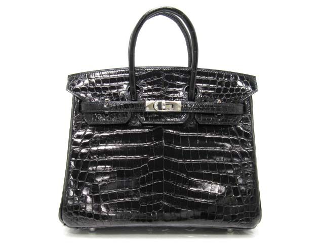 エルメス バーキン25クロコダイルニロティカス/ブラックhe332a