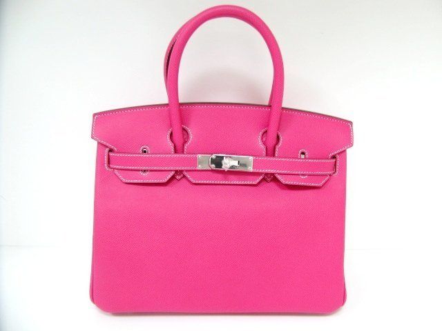 おすすめエルメススーパーコピー後払い バーキン30ヴォーエプソン/ローズティリアン 金具 シルバー hms129