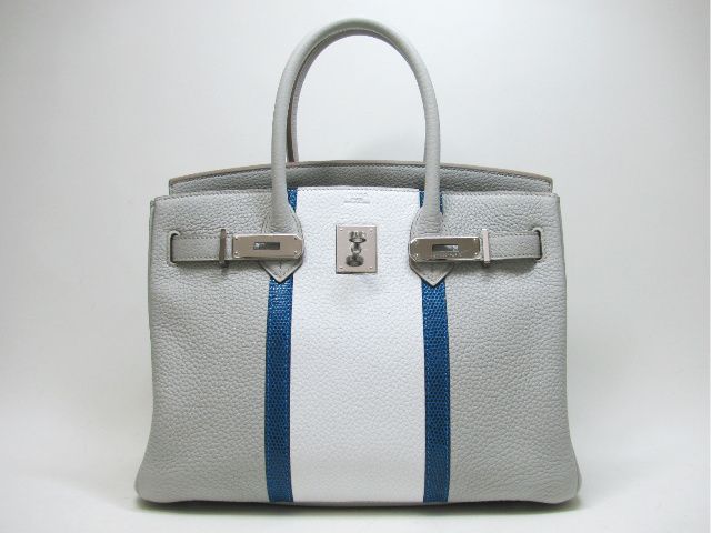 エルメス バーキン30 クラブ トリヨンクレマンス/ミコノス×グレーパール 金具 シルバー hms125