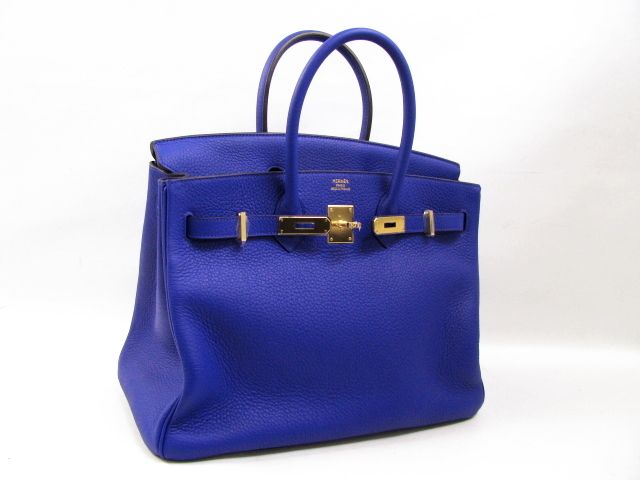 エルメス バーキン35トリヨンクレマンス/ブルーエレクトリック 金具 ゴールド 2104100760890