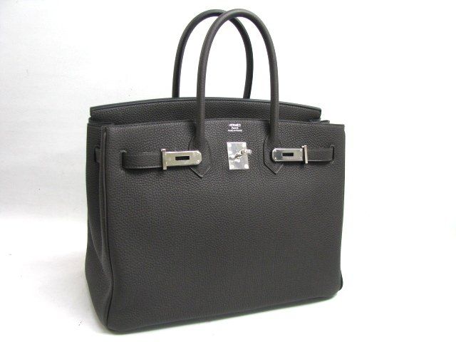 エルメス バーキン35トゴ/グラファイト 金具 シルバー 2104100815989