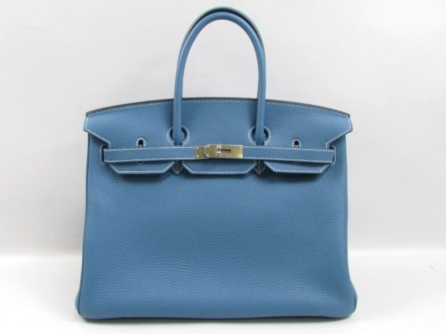 エルメス バーキン35トリヨンクレマンス/ブルージーン 金具 シルバー 2104100680907