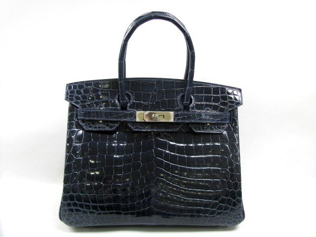 エルメスバーキン30クロコダイルニロティカス/ブルーアビス（金具：シルバー）2104100660121