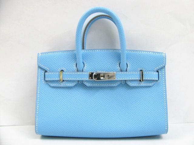 エルメス タイニーバーキンヴォーエプソン/セレステ 金具：シルバー 2105300147177