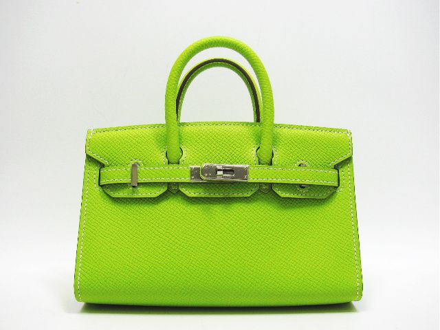 エルメス タイニーバーキンヴォーエプソン/キウイ 金具：シルバー 2106800033427