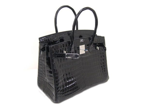 国内発送エルメスコピー バーキン30クロコダイルニロティカス/ブラック hms141