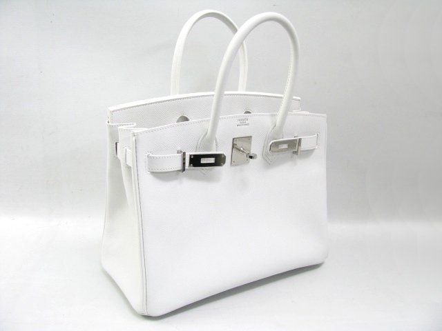 エルメス バーキン30ヴォーエプソン/ホワイト シルバー金具 hms139