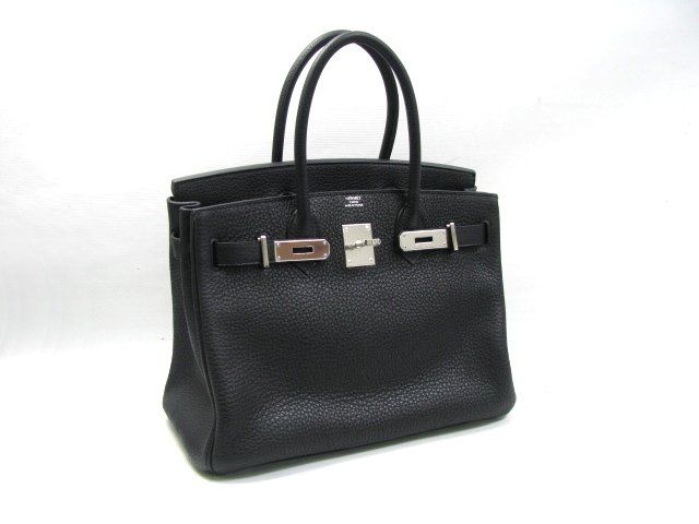 国内発送エルメスコピー バーキン30トリヨンクレマンス/ブラック シルバー金具 hms152