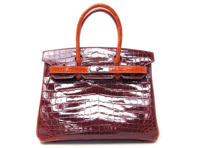 国内発送エルメスコピー バーキン30クロコダイルニロティカス/ルージュヴィフ×オレンジ hms160