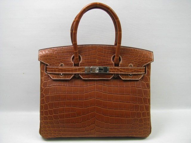 国内発送エルメスコピー バーキン30クロコダイルニロティカスマット/フォーブ シルバー金具 hms190