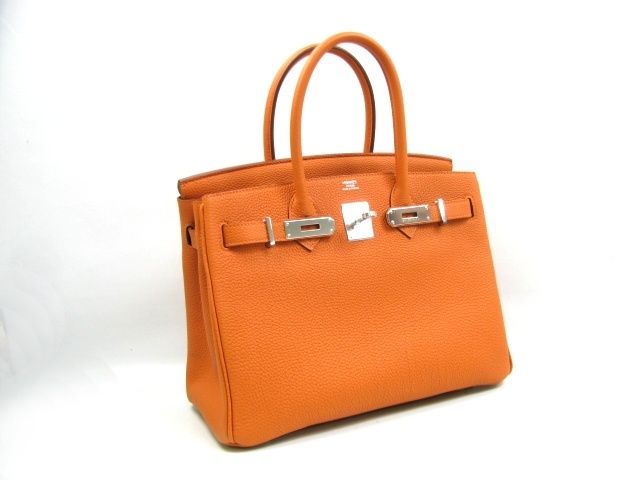 エルメス バーキン30トゴ/オレンジ 金具 シルバー hms159