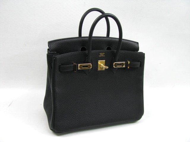 国内発送エルメスコピー バーキン25 トゴ/ブラック 金具 ゴールド hms014