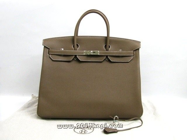 エルメス バーキン40トリヨンクレマンス/エトゥープ 金具：シルバー 2104100825513