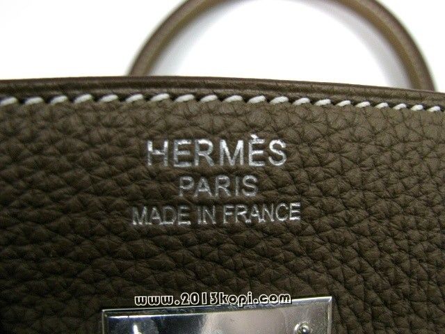 エルメス バーキン40トリヨンクレマンス/エトゥープ 金具：シルバー 2104100825513