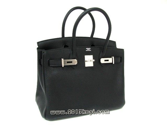 エルメス バーキン30トリヨンクレマンス/ブラック 金具 シルバー hms156