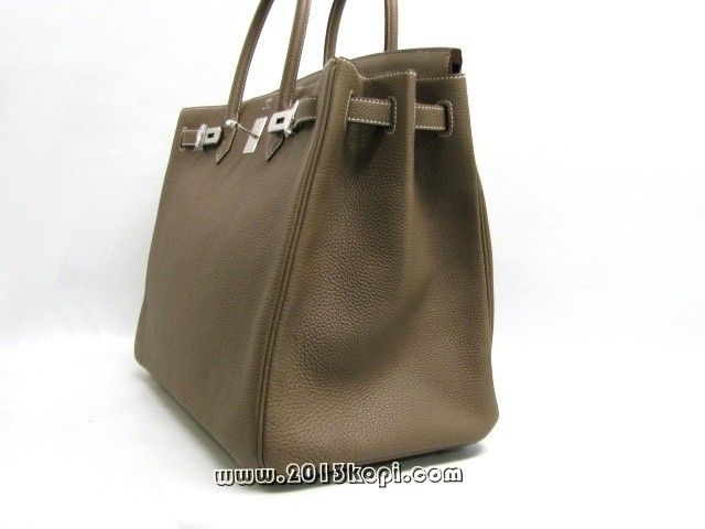 エルメス バーキン40トリヨンクレマンス/エトゥープ 金具：シルバー 2104100825513