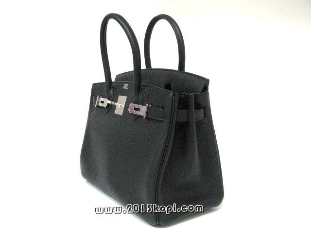 エルメス バーキン30トリヨンクレマンス/ブラック 金具 シルバー hms156