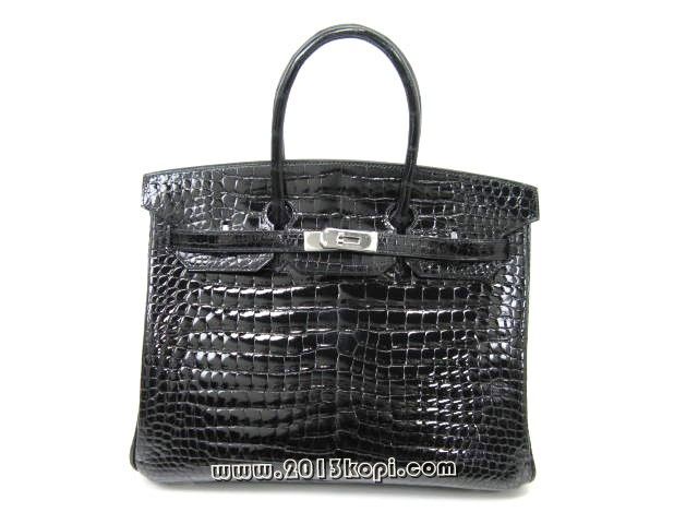 エルメス バーキン35クロコダイルポロサス/ブラックhe203a
