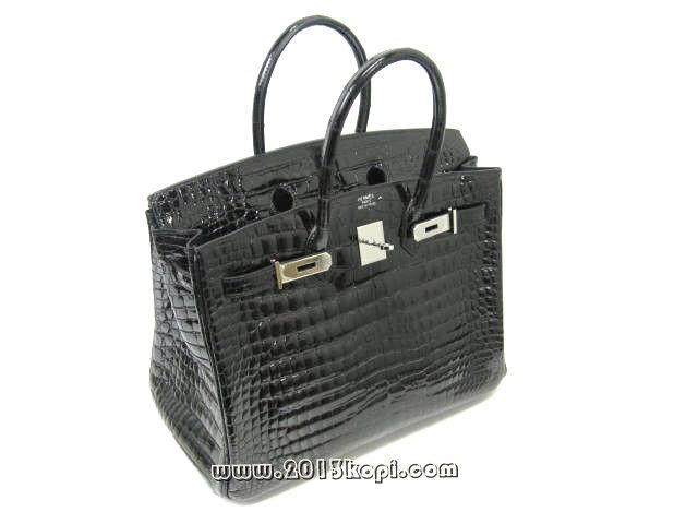 エルメス バーキン35クロコダイルポロサス/ブラックhe203a