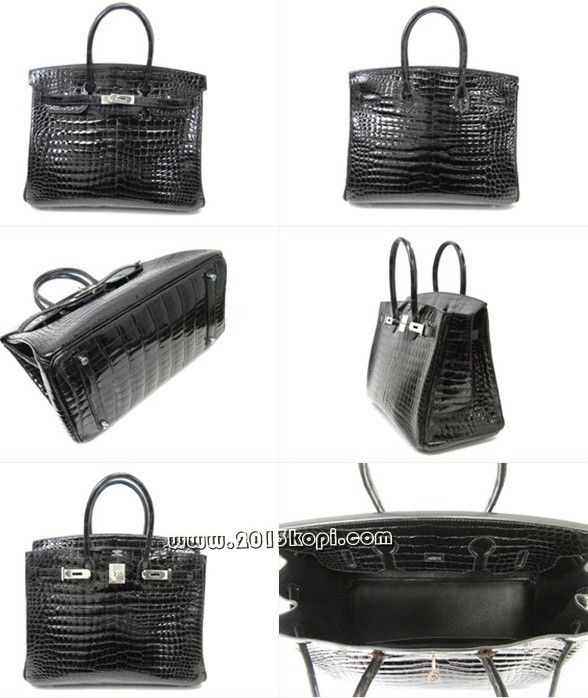 エルメス バーキン35クロコダイルポロサス/ブラックhe203a