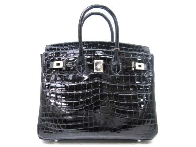 エルメス バーキン25 クロコダイルニロティカス ブルーマリン hms002