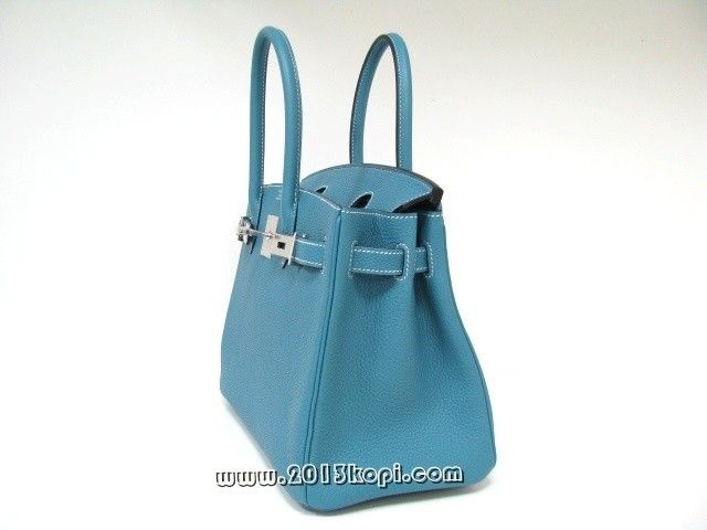 エルメス バーキン30トゴ/ブルージーン 金具 シルバー hms195