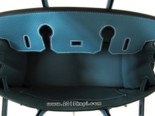 エルメス バーキン30トゴ/ブルージーン 金具 シルバー hms195