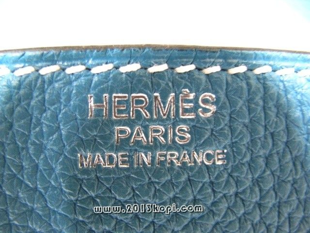 エルメス バーキン30トゴ/ブルージーン 金具 シルバー hms195