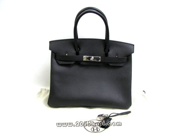 エルメス バーキン30ヴォーエプソン/ブラック 金具 シルバー hms168