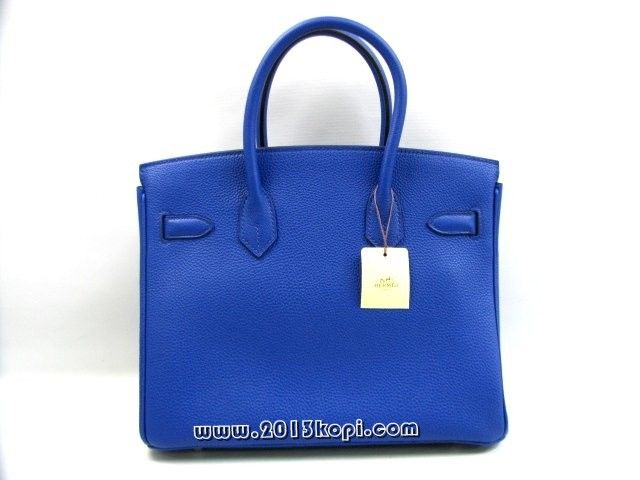 エルメス バーキン30トゴ/ブルーエレクトリック 金具 シルバー金具 hms173
