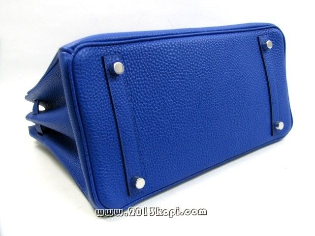 エルメス バーキン30トゴ/ブルーエレクトリック 金具 シルバー金具 hms173