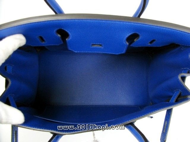 エルメス バーキン30トゴ/ブルーエレクトリック 金具 シルバー金具 hms173