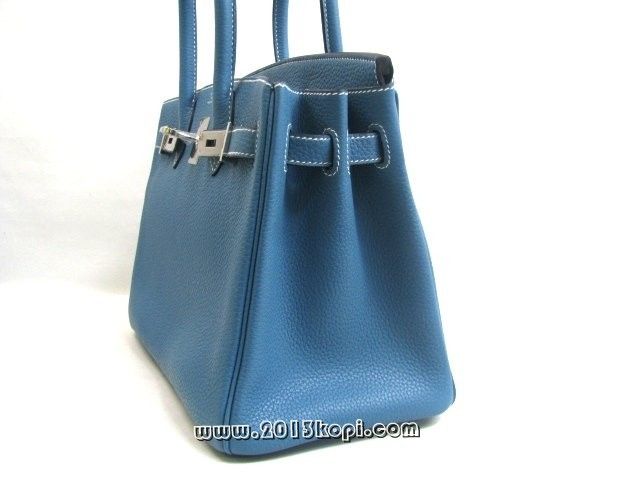 エルメス バーキン30トリヨンクレマンス/ブルージーン 金具 シルバー hms148