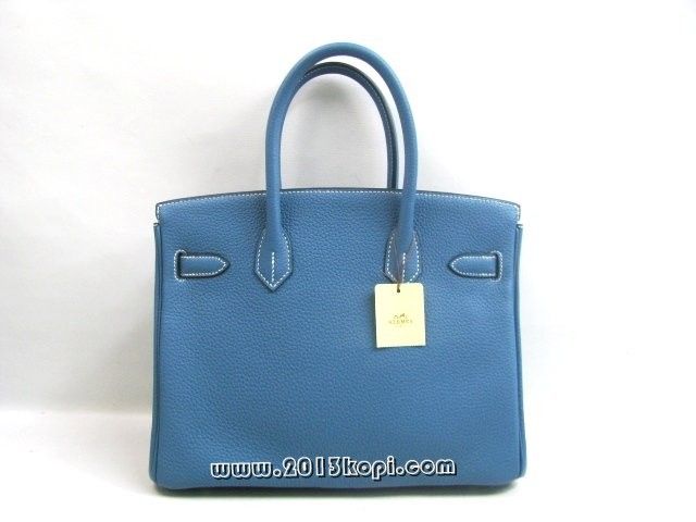 エルメス バーキン30トリヨンクレマンス/ブルージーン 金具 シルバー hms148