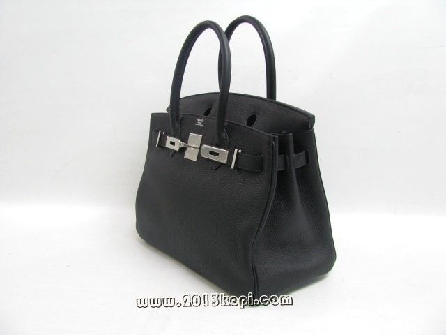 エルメス バーキン30トリヨンクレマンス/ブラック 金具 シルバー hms161