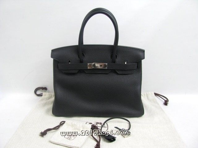 エルメス バーキン30トリヨンクレマンス/ブラック 金具 シルバー hms161