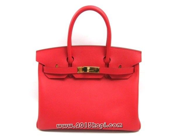 エルメス バーキン30ヴォーエプソン/ブーゲンビリア ゴールド金具 hms123