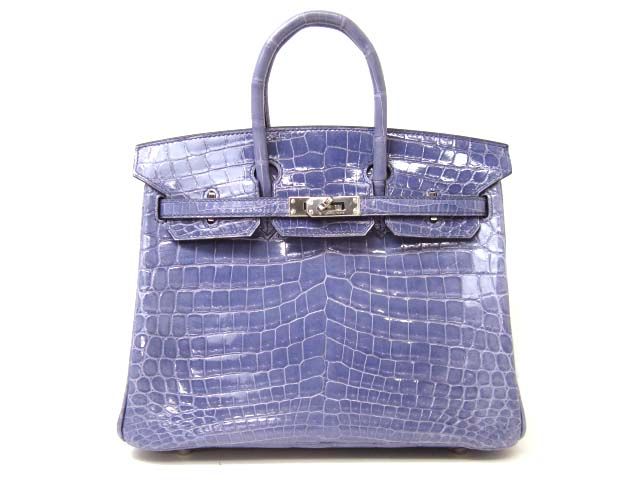 エルメス バーキン25 クロコダイルニロティカス ブルーブライトン hms001