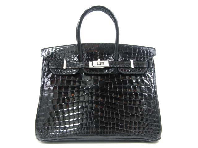 エルメス バーキン25 クロコダイルニロティカス/ブラック hms013