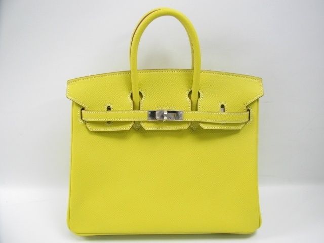 エルメス バーキン25 ヴォーエプソン/ライム シルバー金具 hms009